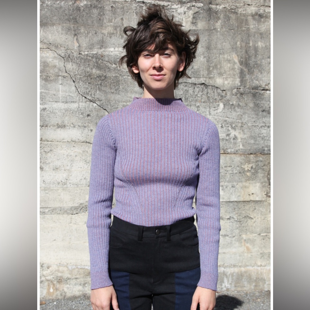 Rachel Comey mock neck ribbed knit sweater size XS